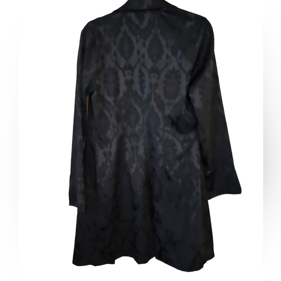 White House Black Market Black Brocade Duster Jacket - Picture 8 of 9